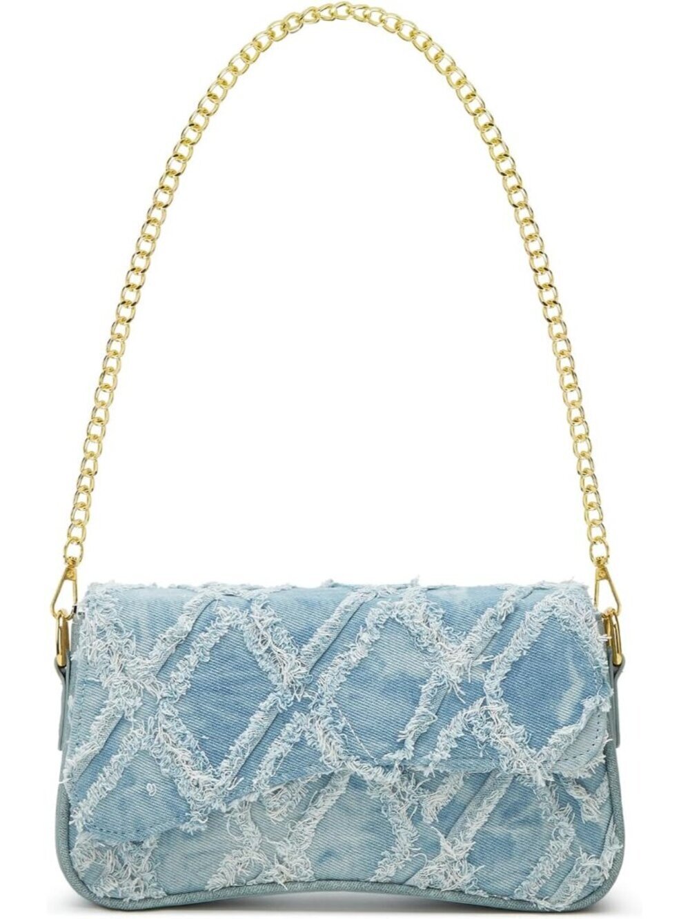 Women Denim-light Blue Crossbody Shoulder Bag Y2K PU Leather Daily Travel